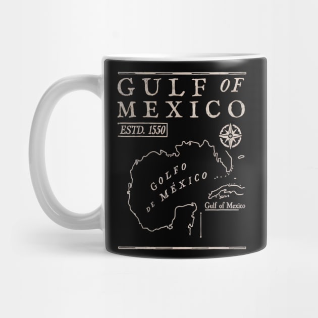 Gulf of Mexico 1550 Historic Map by ArtistTee ⭐⭐⭐⭐⭐